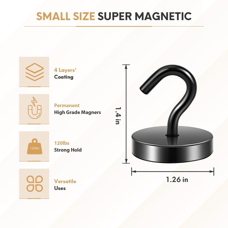 Neosmuk 120lb+ Extra Strong Magnet with Hook for Fridge,Heavy Duty