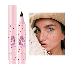 Freckle Pen, Sommersprossen Stift,Natürlicher lebensechter gefälschter Sommersprossen-Make-up-Stift, langlebiges wasserdichtes neutrales leichtes Sommersprossen-Make-up-Werkzeug (02#Dark brown)