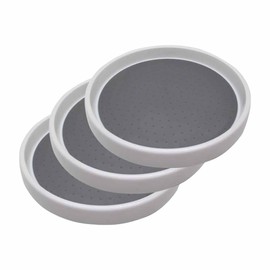 Gadgetime USA 3 Pack Lazy Susan Organizer Turntable (12 inches) - Rotating Spice Rack for Kitchen Cabinet Pantry Fridge Bathroom Vanity Countertop & Under Sink Organization - Non-Skid