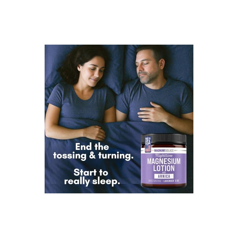 Nighttime Magnesium Lotion with Arnica Soothing Relief Relaxation, Highly Concentrated