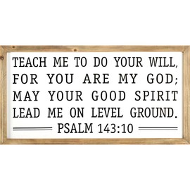Dicksons Teach Me Good Spirit Lead Me 36 x 20 Natural Wood Finished Frame Wall Plaque