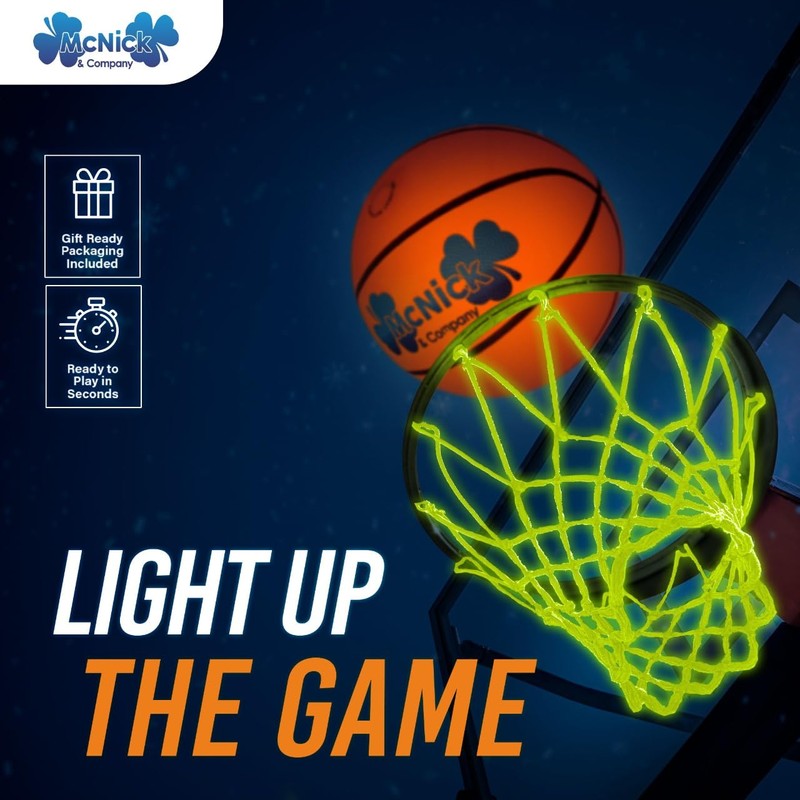 Glow in The Dark Basketball Net Hoop Pair – LED