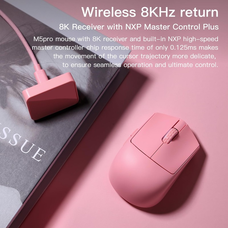 Darmoshark M5PRO Mini Wireless Gaming Mouse,Tri-Mode 8K/USB-C/Bluetooth Mouse Up to