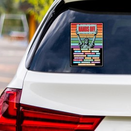 Statue of Liberty Hands Off Resist Protest Vinyl Sticker, Resist Hate Decal, Anti-Trump, Resist Fascism Car Bumper Sticker, 6" x 4.5"