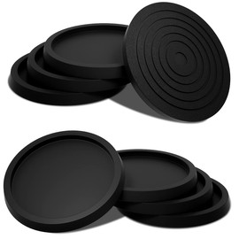 Furniture Coasters Non-Slip Bed Leg Pads Round Rubber Anti Sliding Caster Cups for Hardwood Floors Black 8PCS 2.5inch