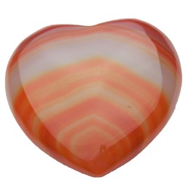 Steinfixx® - Gemstone Heart, Healing Stone, Lucky Stone, Chakra Stone, Pocket Stone, Massage Stone, Gift for Loved Ones (Carnelian)