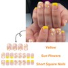 French Tip Press on Nails Short Square Fake Nails with