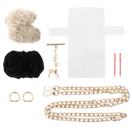1 Set Diy Yarn Bag Crochet Crossbody Bag Embroidery Purse Making Kits Woven Plush Lady Bags Manual