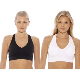 Just Intimates Womens Low Impact Racerback Sports Bra Black M