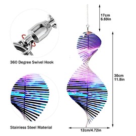 Metal 3D Wind Chimes Windmill Rainbow Windmill Hanging Sign Outdoor Indoor Tree Pendant Suncatcher for Garden Decoration Christmas Ornaments