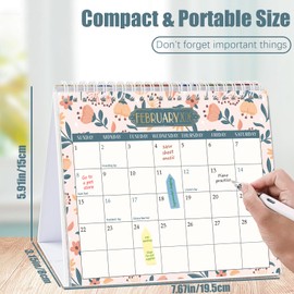 GuassLee Desk Calendar 2026-12 Months Flip Desktop Calendar Small from January 2026 to December 2026 With To-Do List and Notes for Home School & Office and Keeping Track of Important Dates(7.5"x6")