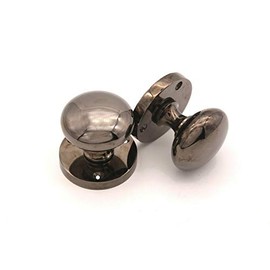 Infinity Decor Black Nickel Victorian Latch Round Mortice Door Knobs Sprung Pull Handles Set