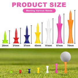 flintronic 84PCS Golf Tees Plastic, Multiple Colours & Sizes Golf Tees Castle, Portable Reusable Golf Tees, Professional Golf Practice for Unisex Adults Children Beginners Amateurs Professional