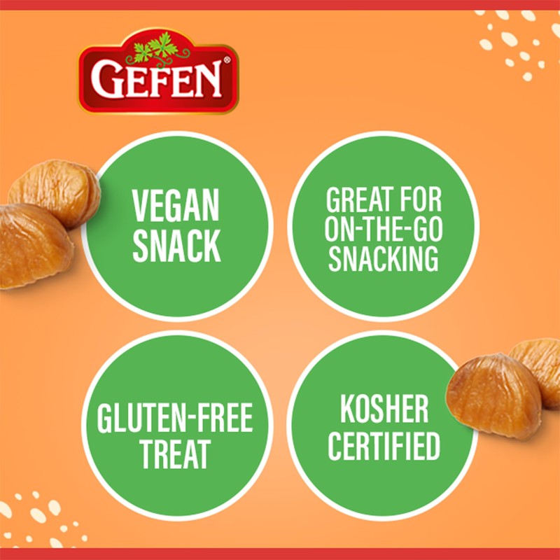 Gefen Organic Whole Peeled and Roasted Chestnuts, 3oz (3 Pack)