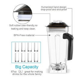 Blender Professional Countertop Blender, 2200W High Speed Smoothie Blender for Shakes and Smoothies, commercial blender with Timer, 68OZ BPA-Free Tritan Jar, Smoothie Maker BATEERUN 8 Blades