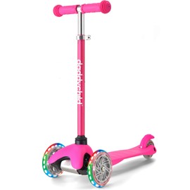 3 Wheel Scooter for Kids 3-6 Years Old, Kick Scooter With Light Up Wheels for Toddlers, Boys and Girls (Pink)