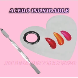 Paleta de Maquillaje Cosmético, Paleta de Maquillaje de Mezcla Cosmética de Acero Inoxidable Herramienta de Belleza con Espátula,utencilios para maquillaje Herramienta para Arte de Uñas, Herramienta para Arte de Maquillaje, Paleta de Maquillaje Cosmético