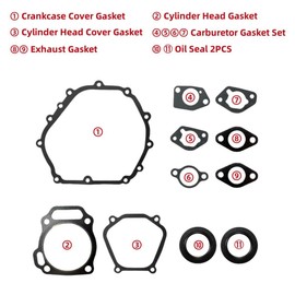 Gaskets for Carburetor Muffler Cylinder Head Crankcase Cover and Oil Seals for Predator Inverter Generators 9500-Watt Surge (SKU# 71365, 59188) for DuroMax XP9000iH XP9500iH Inverter Generator