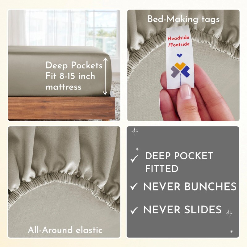 California Design Den Split King Sheets for Adjustable Bed, Soft