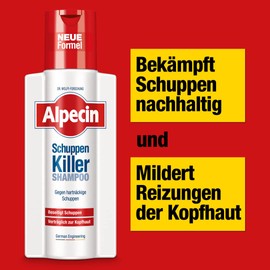 Alpecin Dandruff Killer Shampoo - 2 x 250 ml - Anti-Dandruff Shampoo for Men - Kills Dandruff and Prevents Suitable for Oily Dandruff - Gentle on Scalp - Made in Germany