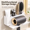 Wall-Mounted Hair Dryer Holder for Bathroom Organization – No-Drill Plastic