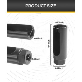 iolory O2 Sensor Socket,Oxygen Sensor Socket with Side Wire Cutout,Automotive Tools,Professional O2 Removal and Installation Sensor Tool,Fit for Most Vehicles Equipped with Oxygen Sensors (Large)