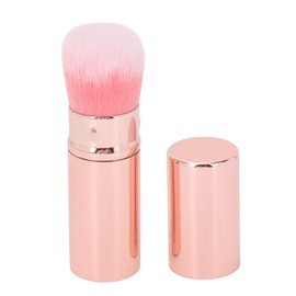 Retractable Makeup Brush, Portable Face Loose Powder Foundation, Face Blush Brush, Perfect for Mineral Powder, Contouring, Cream, with Cover (Pink)