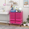 LDAILY 12 Drawers Rolling Storage Cart, Tool Storage Cart Organizer
