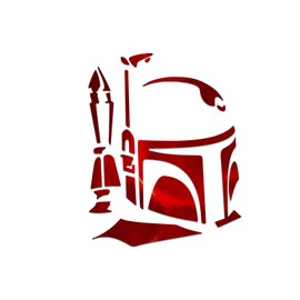 Boba Fett Profile SW Decal Vinyl Sticker Cars Trucks Vans Walls Laptop | Red Holographic | 5.5 x 4.5