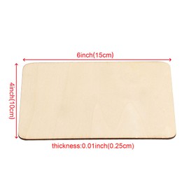 HAKZEON 100 Pieces 4 x 6 Inches Wood Rectangle, 0.1 inch Thick Unfinished Wood Pieces Blank Wooden Tiles with Rounded Corners for DIY Painting, Art and Crafts, and Home Decor