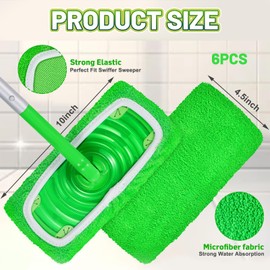 BellaBlend 6 Pack Reusable Microfibre Mop Pads – Universal Mop Pads for Dry and Wet Cleaning, Compatible with Standard Mops, Ideal for Hard Floors like Parquet, Tiles and Laminate