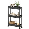 SPACELEAD Slim Storage Cart 3 Tier,Bathroom Organizer Rolling Utility,Mobile Shelving