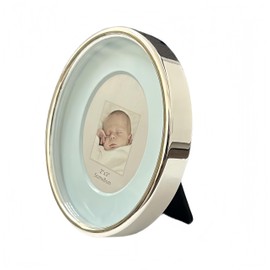 2x3 Oval Mini Picture Frame for Baby Zinc Alloy Pink Picture Frame Tabletop Display for Newborn Baby Kids Decoration Pink Blue (Baby Blue)