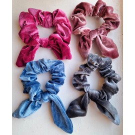 IGA Scrunchies for Hair, Silky Curly Hair Accessories for Ladies Girls Women, Hair Ties Ropes for Teens,Ponytail Holder, Premium Set Pack Girl’s Birthday gift (Valvet Set of 4)