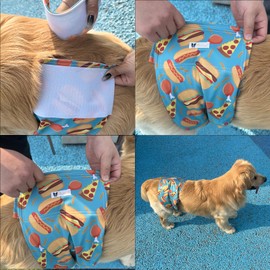 BLIWINPT Reusable Dog Diapers Male Large High Absorbing Belly Band for Male Dogs Washable Male Dog Belly Band with Cute Patterns 5packs (XXL, 21” - 27” Waist)