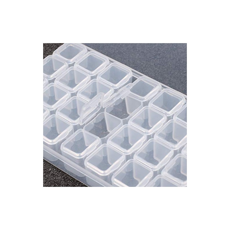 Qoosea 28 Grids Diamond Embroidery Box, Diamond Storage Box Beads