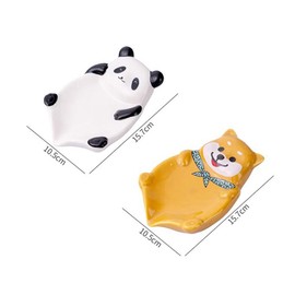 Ceramic Soap Dish with Drain Cute, Embellishments Soap Holder Creative Drip Off Soap Dish Holder (Panda)