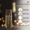 Bravario Unbreakable Stemless Plastic Champagne Flutes | Shatterproof 100% Tritan