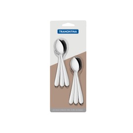 Tramontina 66902/071 Teaspoon, Malaysia, 5.1 inches (13 cm), Set of 6, All Stainless Steel, Dishwasher Safe, Durable, Lightweight, Made in Brazil