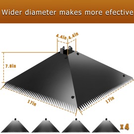 TSSOIYLR Metal Squirrel Baffles with Spikes - Galvanized Steel Squirrel Guards for 4x4 Posts and Bird Feeder Poles - Keeps Squirrels and Raccoons out of Birdhouses (1 Pack)