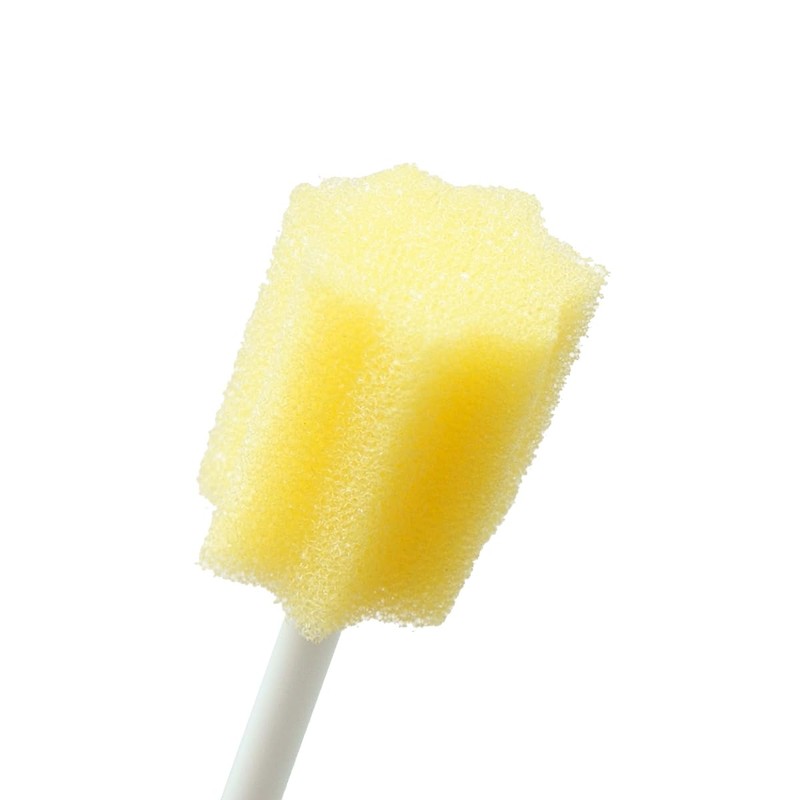 口腔ケアスポンジ 1箱50本入 プラスチック軸 個包装 (星形 イエロー)