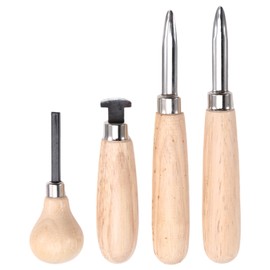 Snblzhef 4 Stone Setting Tools Set - Bezel Roller & Pusher Straight & Curved Burnishers