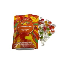 SweetBlissMix Assorted Hard Candy Individually Wrapped - 2 Pound Fruit Hard Candy Bag with 170 Pcs Hard Candies, Colorful Fruit Flavored Discs Candies - Bulk Individually Wrapped Candy Old Fashioned
