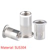 Qrity 50 PCS Rivet Nut, Stainless Steel Flat Head Threaded