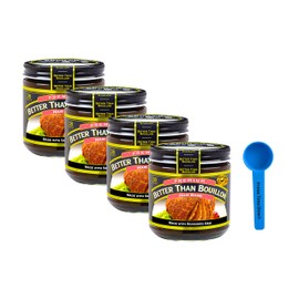 Better Than Bouillon Ham Base 8 oz (Pack of 4) Bundle with PrimeTime Direct Teaspoon Scoop with BTB Authenticity Seal