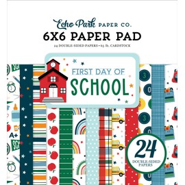 Echo Park Double-Sided Paper Pad 6 x 6 Inches 24/Pkg-First Day Of School