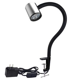 Led C Clamp Work Light IP65 Water Proof Flexible Gooseneck lamp 900 Lumens 120 Volt for Machine Lathe Milling Drill Press Industrial Lighting