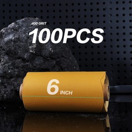 Keeimp PSA Sanding Discs 6 Inch Adhesive Backed Sandpaper 100 Pack 400 Grit Self Adhesive Sanding Discs for DA Sander Self Stick for Wood, Auto Body Repair, Paint, Metal, and Plastic