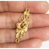 6 Gold plated filigree connector 12x36mm, gold plated alloy connector