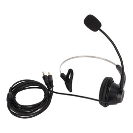 H360‑PC PC Monaural Headset Corded Single Ear Headset with 3 Section Double 3.5mm Plug and Noise Cancelling Mic